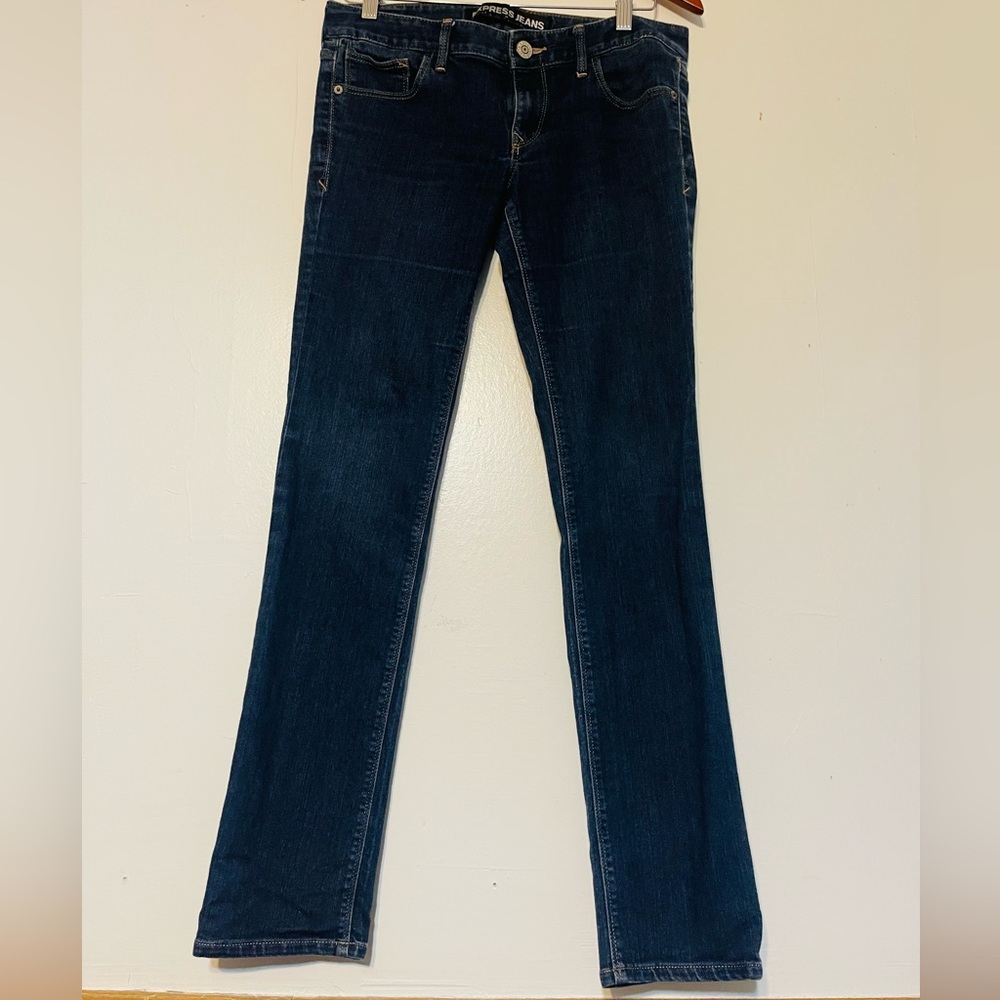 Express Dark Blue Women's Straight Leg Jeans